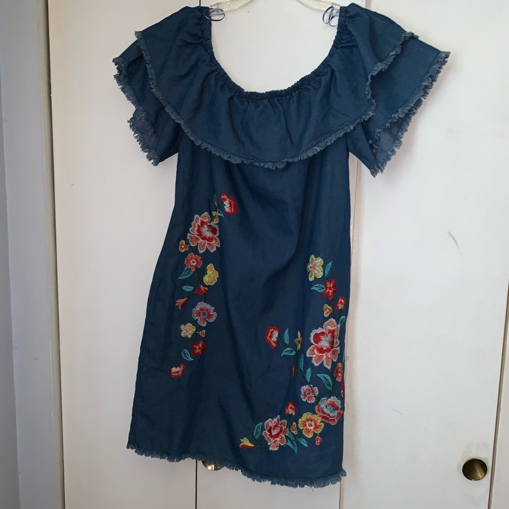 Demin off the shoulder dress